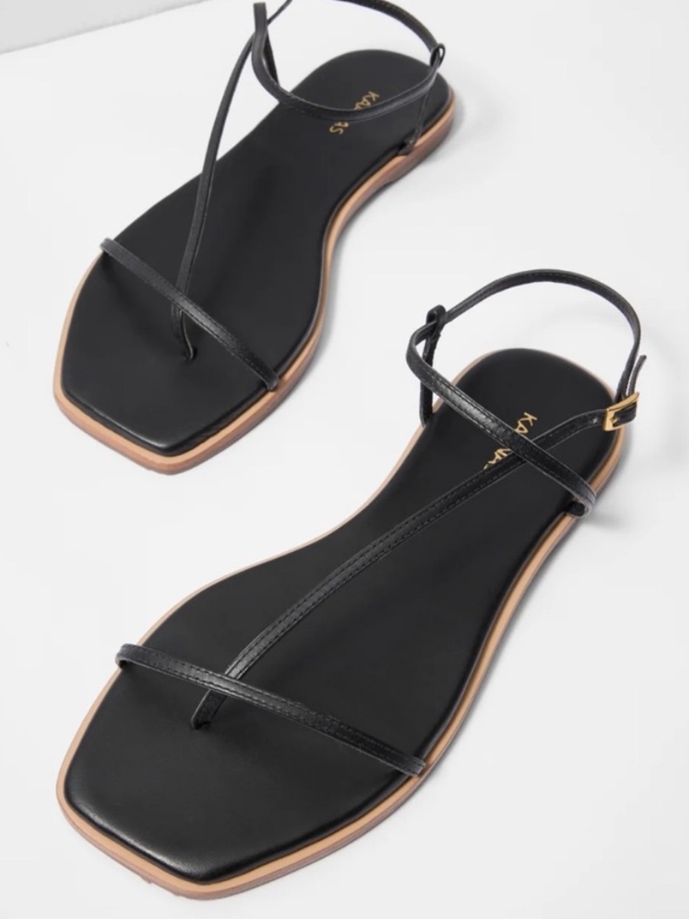 Kaanas NIB Alayta Black Sandal 7 Slide Anthropologie Square Toe